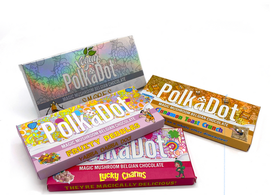 Polka Dot Magic Mushroom Chocolate Bars